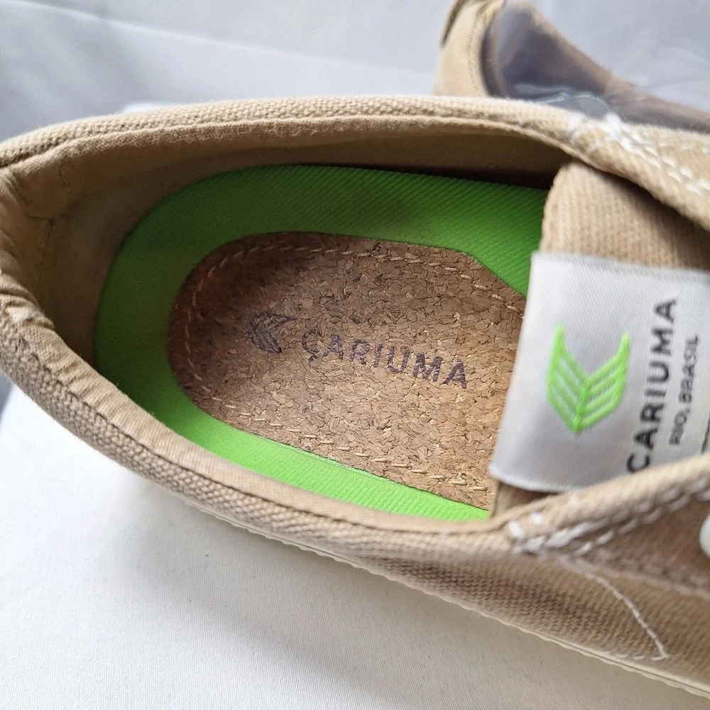 CARIUMA OCA Low Burnt Sand Canvas Sneaker Womens/7 Mens/5.5 Sand Brown Organic